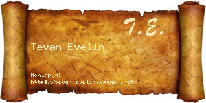 Tevan Evelin névjegykártya